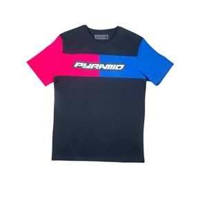 Breezy's Black Pyramid T-shirt Mens Size Med Colorblock Raised Logo Streetwear‎
